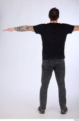 Whole Body Man T poses White Tattoo Casual Slim Street photo references